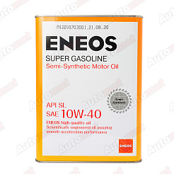 Моторное масло ENEOS SUPER GASOLINE 10W-40 SL SEMI-SYNTHETIC, 4л